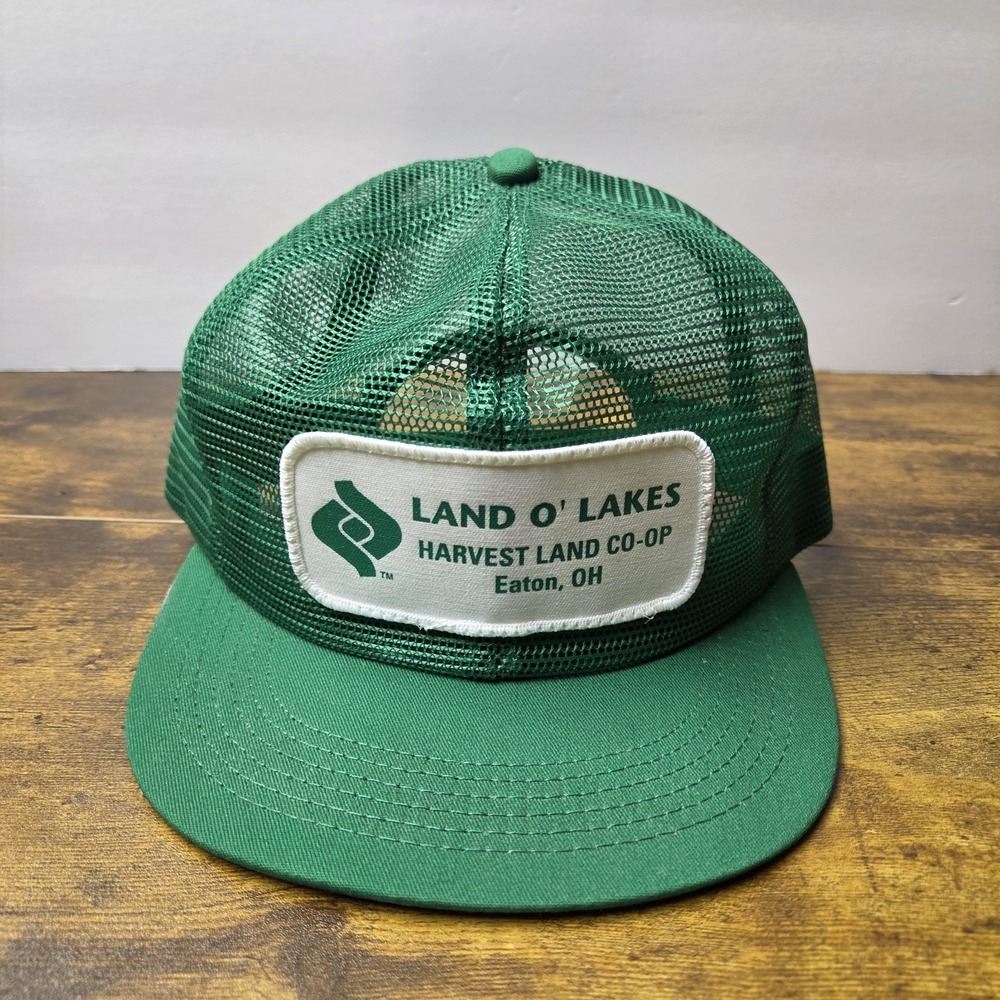 Vintage Land O' Lakes Harvest Land Co-Op Eaton OH Trucker Hat Cap K-Products USA